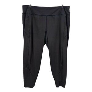 Athleta Womens 2X Pants Rainier Jogger Black Pull On Activewear Pockets Joggers